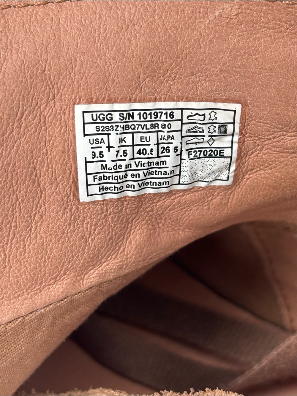 UGG Chestnut Brown Shearling-Trim High-Top Sneakers Size 9.5 - Picture 10 of 10
